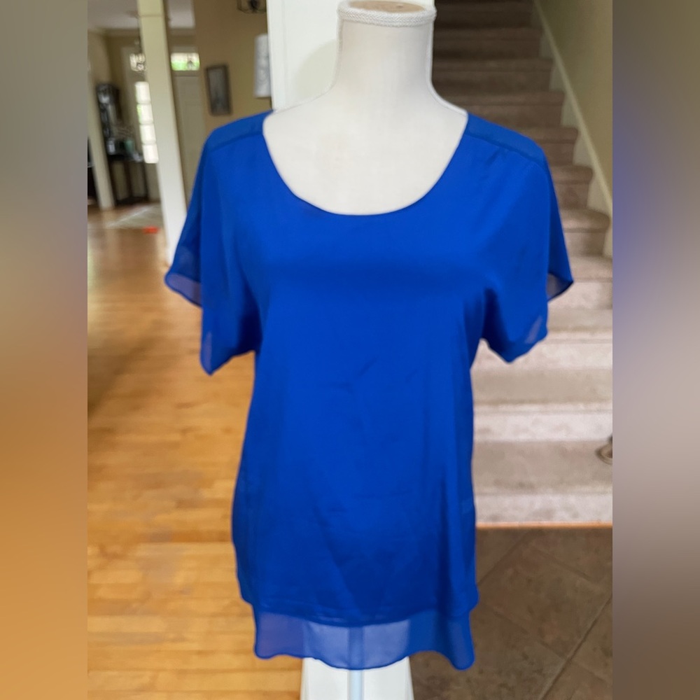 Ann Taylor Blue Silk Blouse